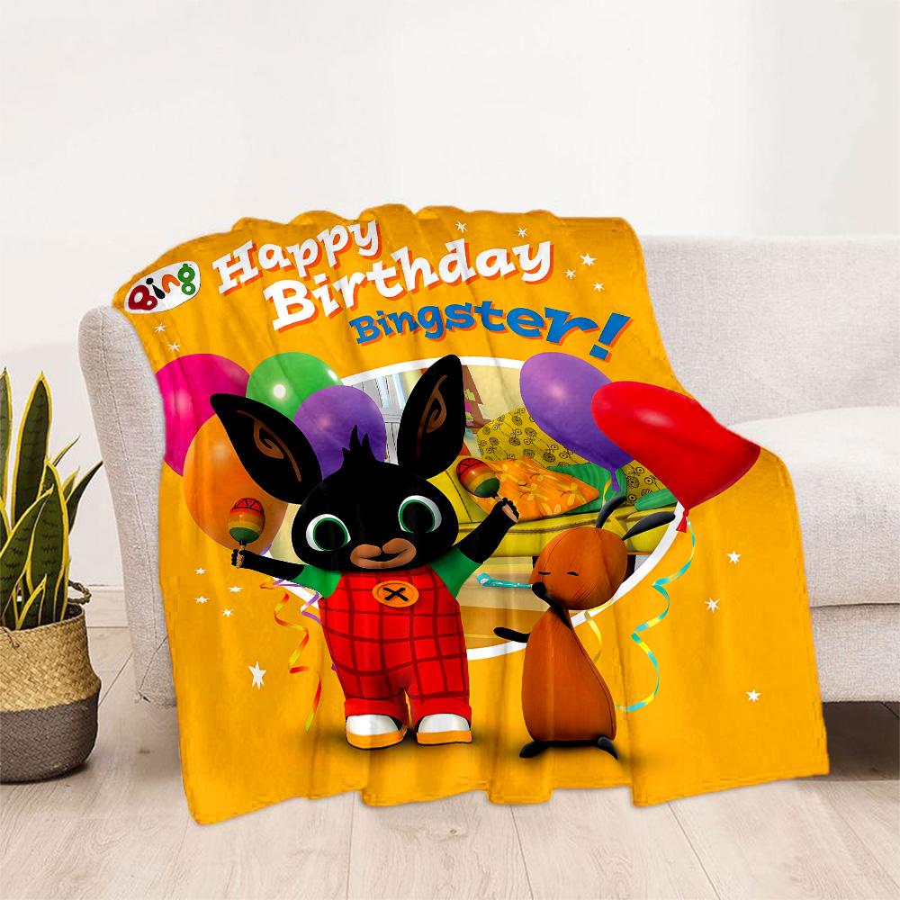 Bing's Birthday Celebration Blanket Ultra-Soft Perfect for Picnics Couch Office Chair for All Seasons Modern Unique Gift for Family and Friends Campin