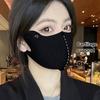 Soft Ice Silk Face Guard, Half Face Sun Protection Neck Cover, Breathable Holes Face Shield with Elastic Ear Loop for Outdoor Women Cycling Hiking