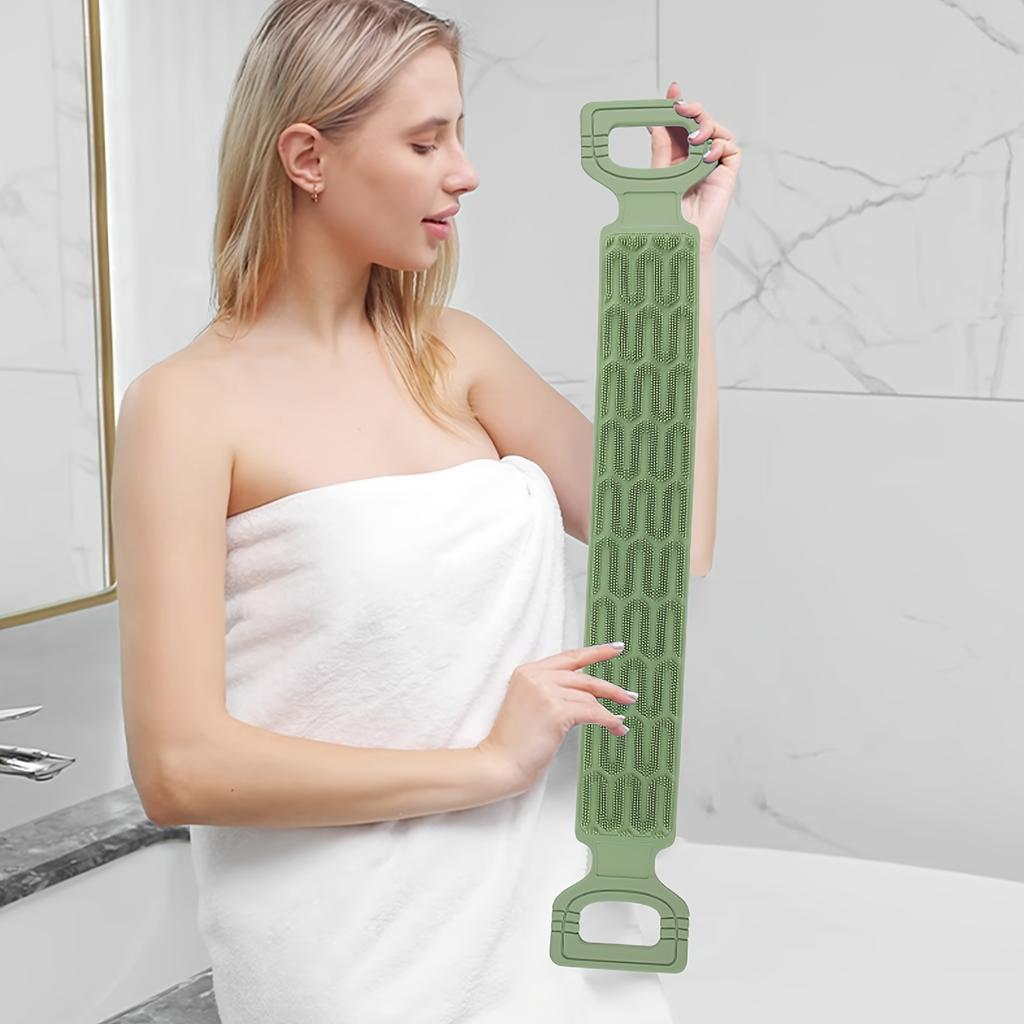 Silikon-Rückenschrubber-Handtuch mit Seilgriffen - Peeling-Badeutensil für Tiefenreinigung, texturierte Oberfläche für gute Erreichbarkeit & effektives Peeling