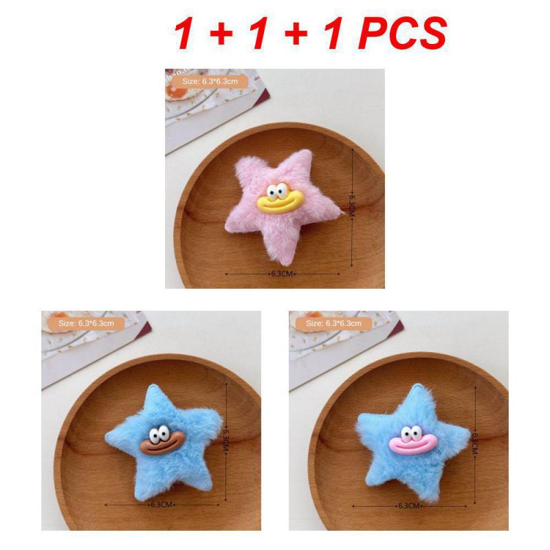 1/3/5Pcs Autumn Winter Hair Clips For Girl Woman Waterdrop Square Barrettes Solid Color Faux Fur BB Hairpins Soft Hair Accessory