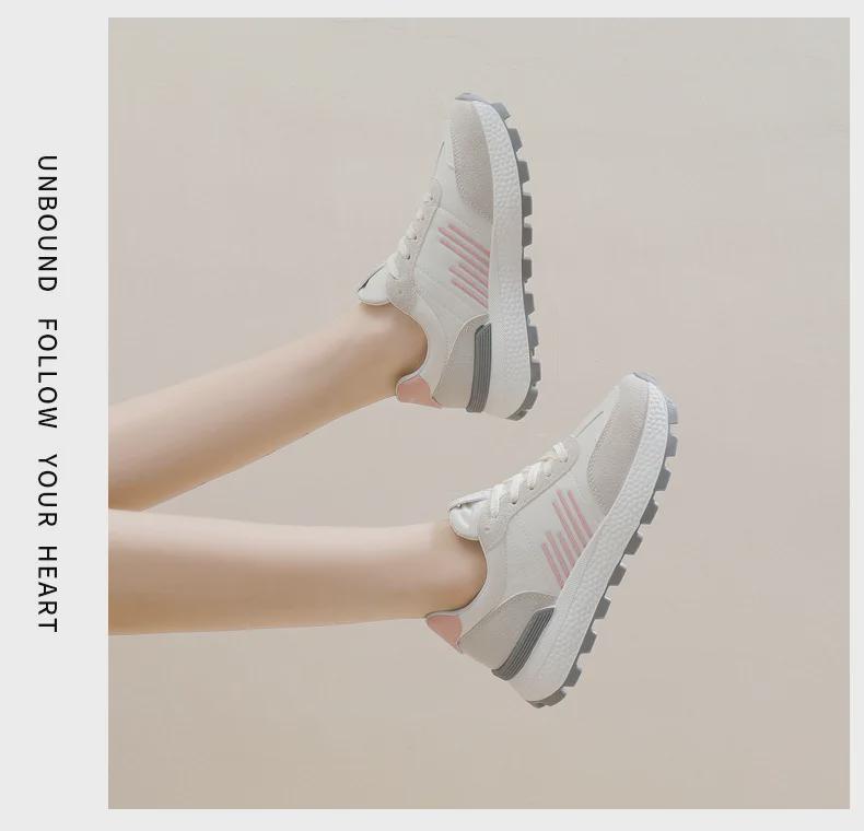 INS Korean Women's New Dad Sneakers: 2025 Spring Student Running Sports Shoes with Thick Sole for Heightening - Model J6101.