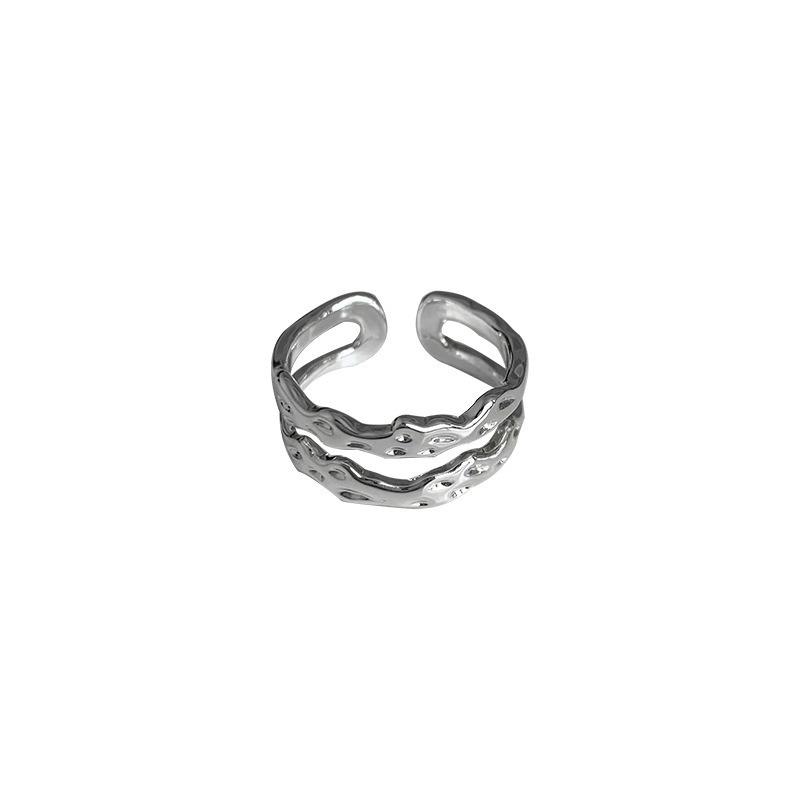 Elegant Heart Womens Pattern Ring Unique Korean Style Adjustable Open Design For Lovers Fashion