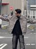 Cleanfit gray short leather jacket American ruffian handsome high-end men's vintage lapel locomotive leather jacket