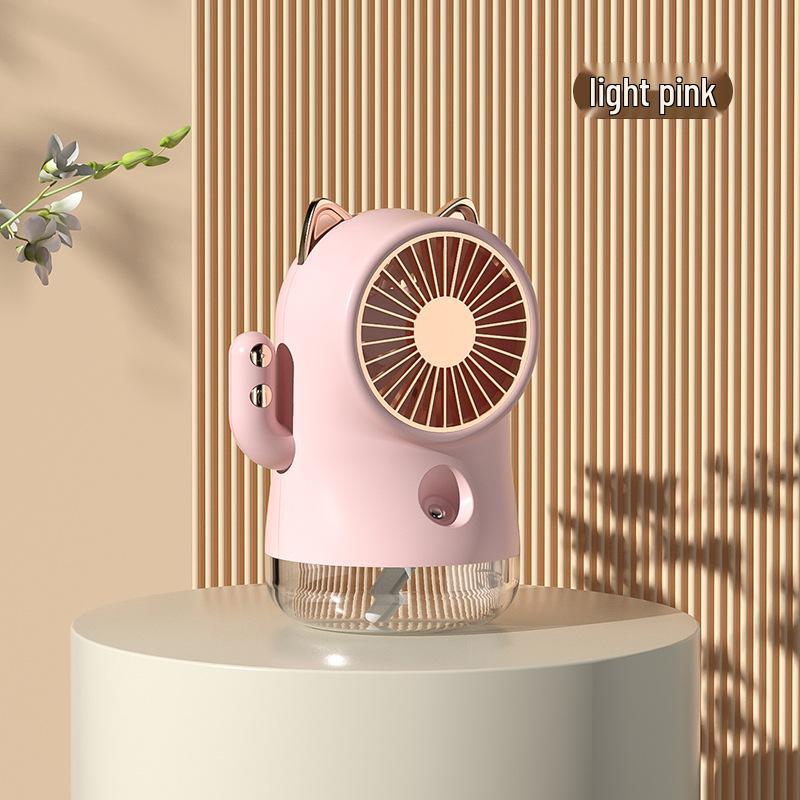 Mini Cartoon Desktop Air Cooler: USB-Powered Refrigeration & Humidifying Spray Fan
