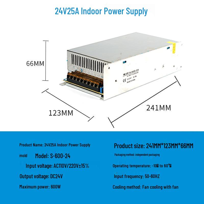 220V To 12V/24V/5V DC Power Supply for LED Strip Lights - 5A/10A/30A, 60W Transformer