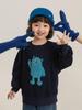 Youanbo 2026 Spring Double-Sided Knit Cartoon Hoodie - Long Sleeve, Round Neck, Loose Fit