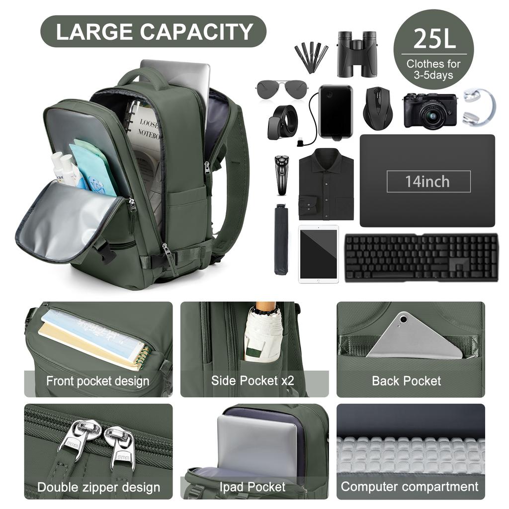 Herren Reise Rucksack vakuum 14 Zoll Laptop Rucksack mochila viaje 40x20x25 ryanair Kabinen Rucksack Business Große Kapazität Aufbewahrung