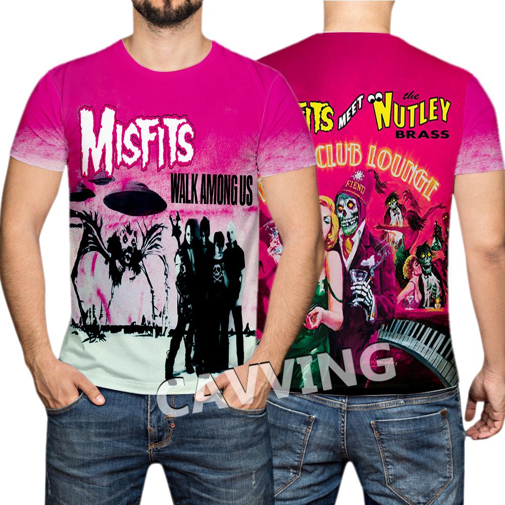 T-shirt Rock Band Misfits Estivi Stampa 3D Streetwear Uomo Donna Moda Maglietta a Maniche Corte T-shirt Top Abbigliamento Uomo