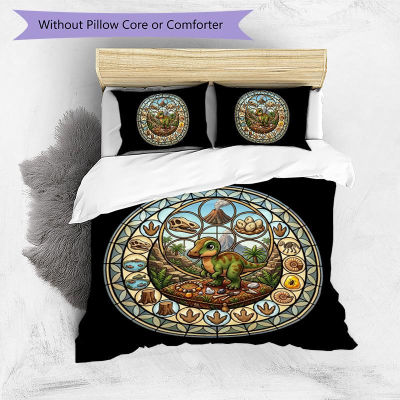 Prehistoric Glass Pattern Bedding,Quilt Set Quilt Cover Pillowcase Home Birthday Gift (1*duvet cover+2*pillowcase,without core)
