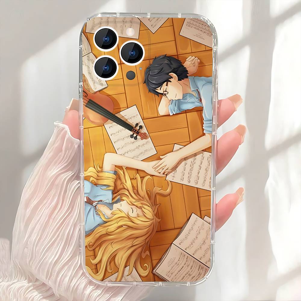 

Yours Lies in A-April Phone Case For iPhone 17,16,15,14,13,12,11 Pro,Max,Plus,X,XS,XR,SE4,E Mini Transparent Soft Cover iPhone14Plus
