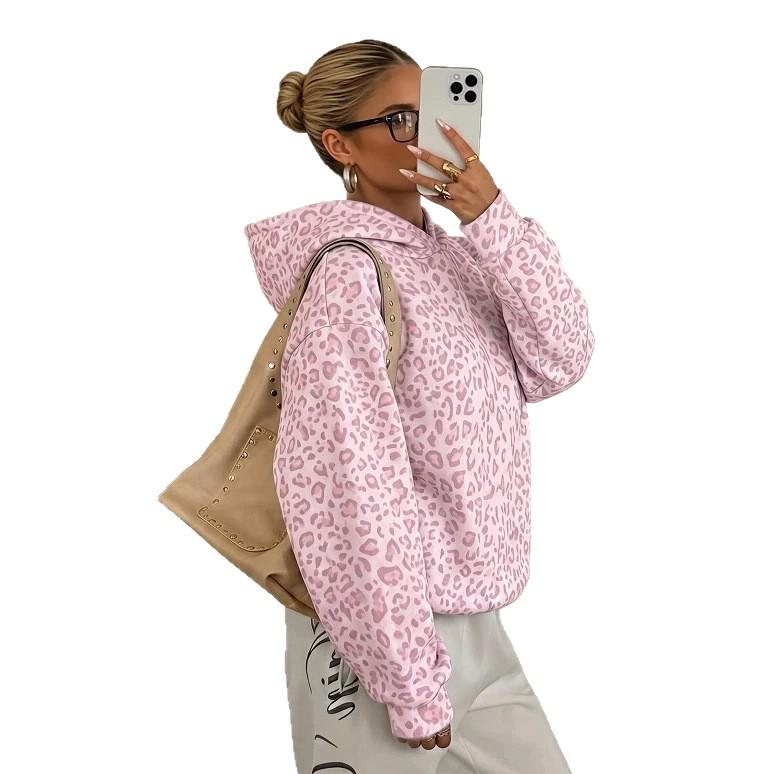 Felpa con cappuccio a stampa leopardata - Collezione Autunno/Inverno 2026 Donna