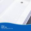 Non-Slip Vinyl Shower Bath Mat with Suction Cups Large Drain Holes Soft Touch 27x14.5 Inches Easy Clean Smooth Surface