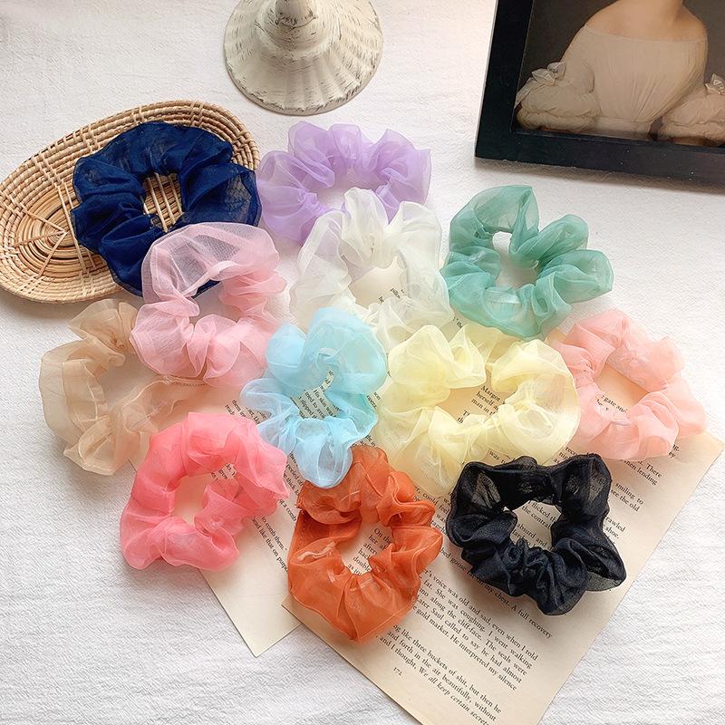French Organza Scrunchies, Mesh Hair Ties, Hair Accessories For Women, Scrunchies For Bun Hairstyles