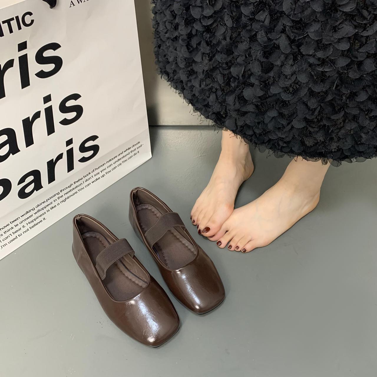 

Fashion Women Ballet Flats Shoes Fashion Shallow Elastic Band Spring Autumn Ladies Comfort Soft Sole Ballerina Shoes 35