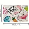 4 Stück, Frohe Ostern Hasen Tischsets Set aus 4, Niedliche Hasen Eier Karotte Punkte Streifen Esstisch Platzsets, Bauernhaus Küchen Deko 12 x 18 Zoll