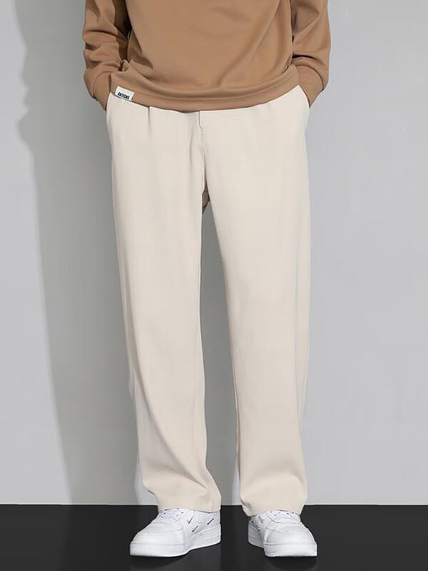 Dingfengbaoluo Men's Spring/Summer Loose Straight Wide-Leg Trousers