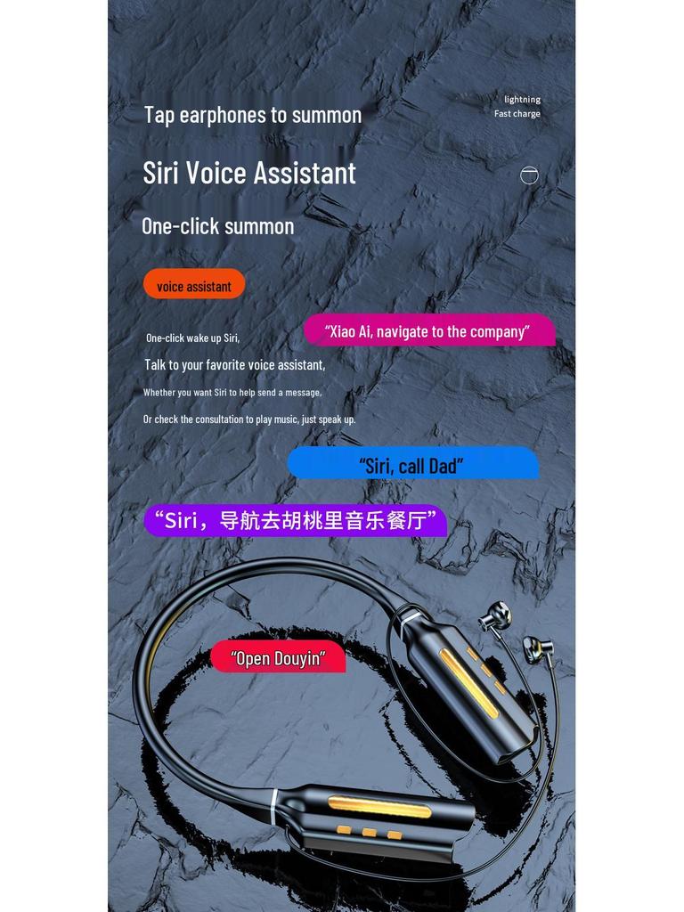 New 10,000mAh Noise-Cancelling Waterproof Wireless Sports Neckband Bluetooth Earbuds