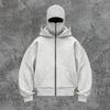 Autumn and Winter New Trend Fashion Solid Color Velvet Zipper Double Hat Sweatshirt Couple Harajuku Casual Wear