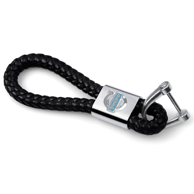 Car Metal Leather Badge Key Chain Key Case Braided Rope Keyrings For Volvo S40 S80L S60 XC40 XC60 XC90 V40 V60 V90 V70 C30 C40