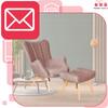 Vika Scandinavian Armchair with Footrest, Pouffe, Profiled, Family Meble, Lilac Pink