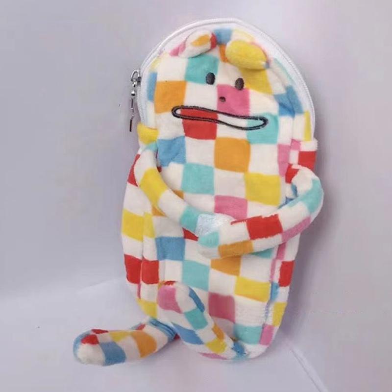 

Colorful Plaid Large Capacity Pen Bag School Office Supplies Stationery Cosmetics Storage Bag 1pc