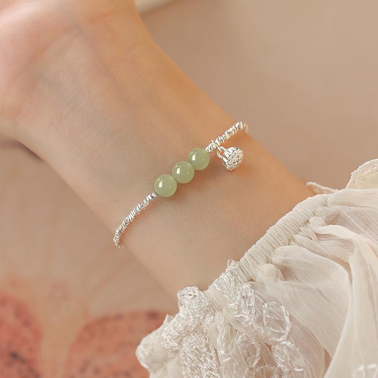 Broken Silver Good Thing Lotus Pod Bracelet Women's High-end Girlfriend Jewelry Light Luxury Niche Design Fashion Exquisite Bracelet Women