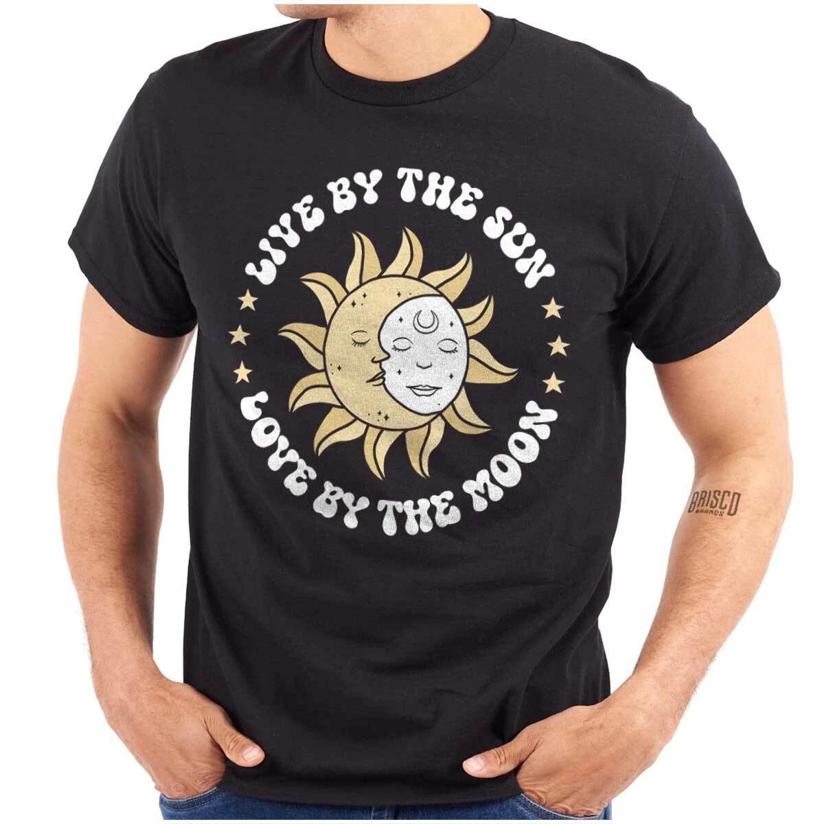Live By The Sun Love By The Moon Celestial Womens or Mens Crewneck T Shirt Tee S