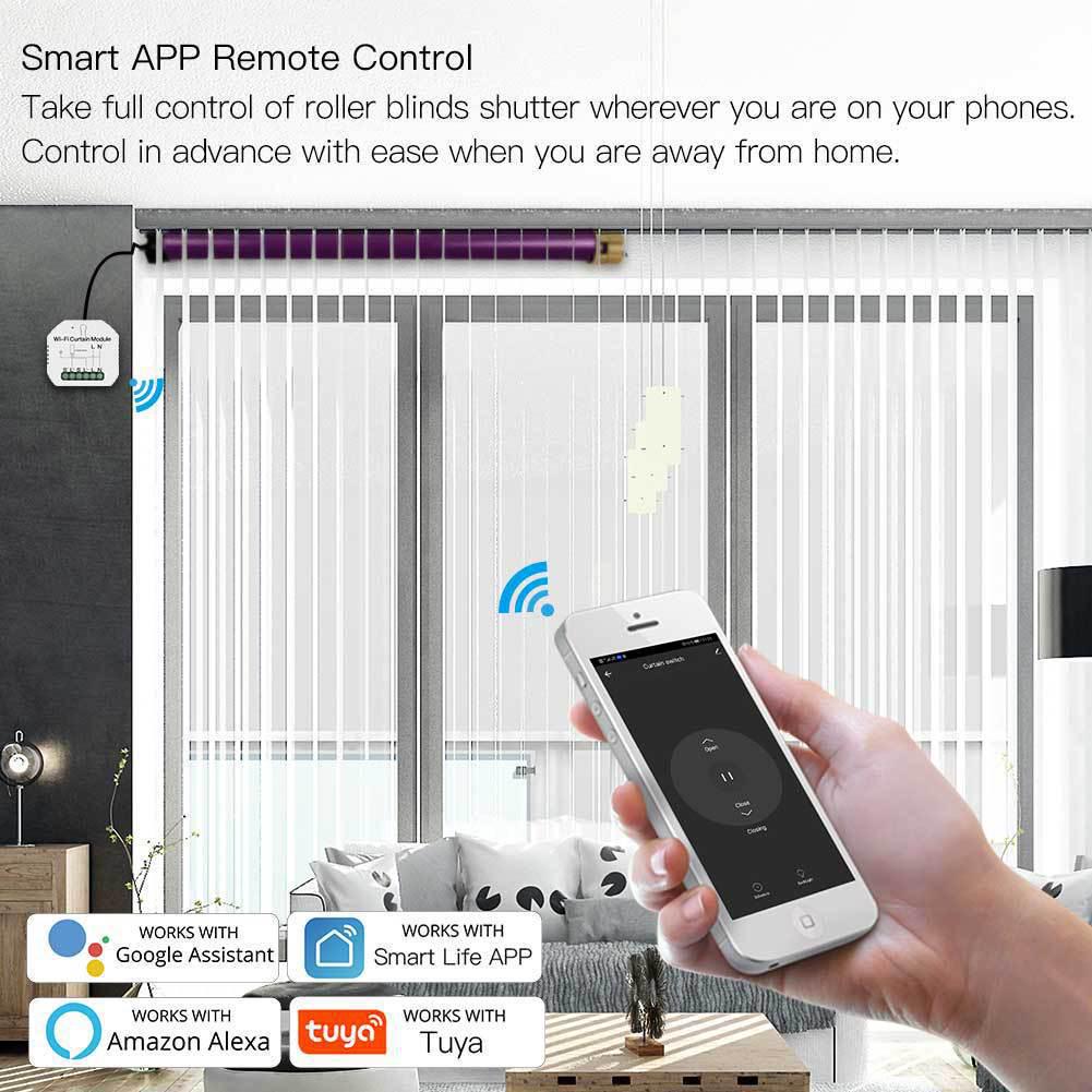 Graffiti Smart WiFi Curtain Switch with Remote Timer & Alexa Compatibility