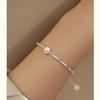 Minar 2024 Summer Colorful Crystal Irregular Pearl Beaded Bracelet for Women Silver Color Beads Coin Elastic Charm Bracelets