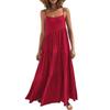 2025 European Women's Summer Pleated Irregular Long Beach Dress
