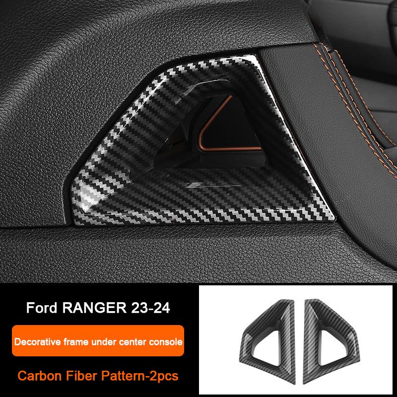 Carbon Fiber Interior Upgrade Overlay Covers For Ford Ranger Wildtrak T9 2023-2025 Rear Air Outlet Center Gear Shift Panel