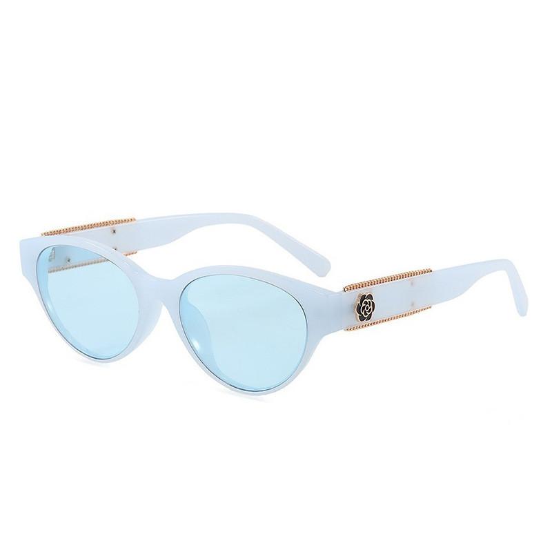 New Fall 2025 Cat Eye Sunglasses Women Retro Oval Fashion Sun Glasses Uv400 For Outdoor Travel BlueFrameBlue