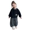 Girl Hoodie 2-Piece Set Spring Autumn Stripe Tops Pullover Pants Sportswear Child Kawaii Fashion Style Casual Clothing 3-12Y