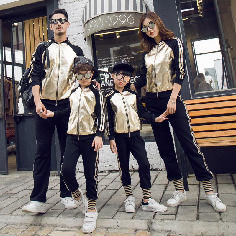 2025 Trendy Parent-Child Autumn/Winter Spliced Sports Suit - Internet Sensation for Families