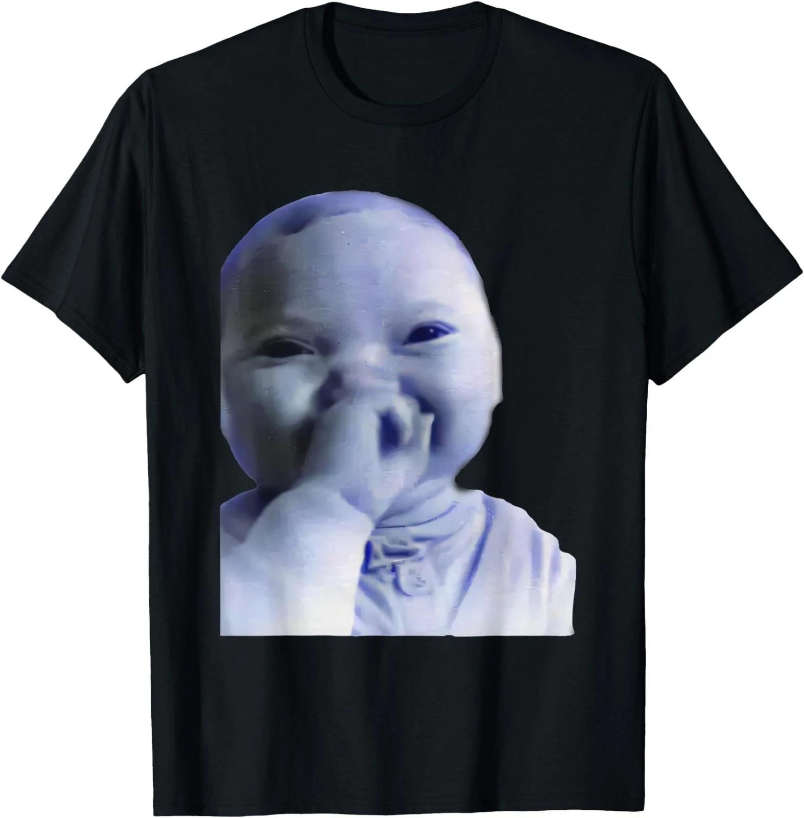 Funny Holding Back A Laugh Ai Baby Laughing Meme T shirt XL