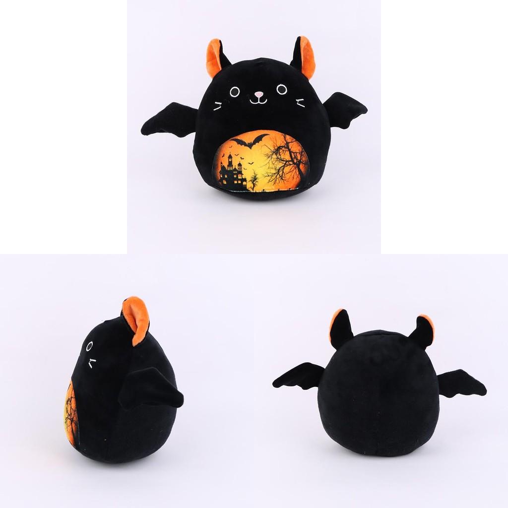 Halloween Cat Print Bat Plush Toy Animal Stuffed Doll Gift Home Decorations 32cm