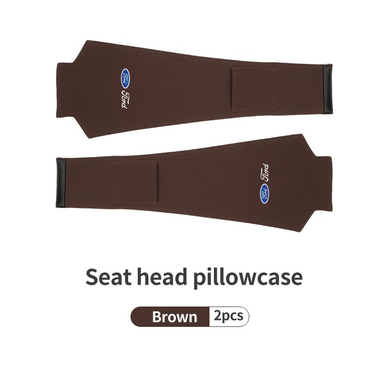 FRYX3 Perforated Suede Car Headrest Pillowcase Easy Install Scratch Resistant For Ford Focus mk2 mk3 mk4 Fiesta Ranger Mondeo S-MAX