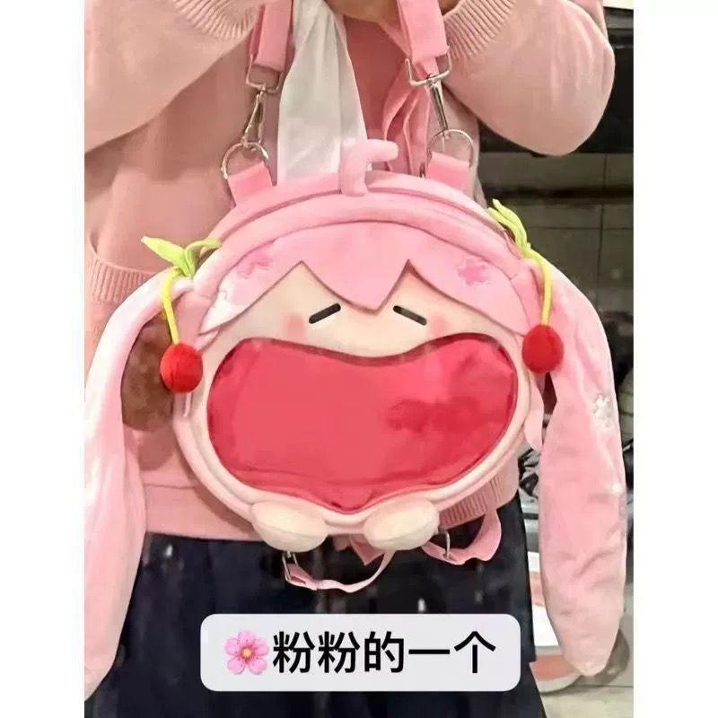 

Cute girl two-dimensional cute little girl messenger bag doll backpack student schoolbag transparent bag