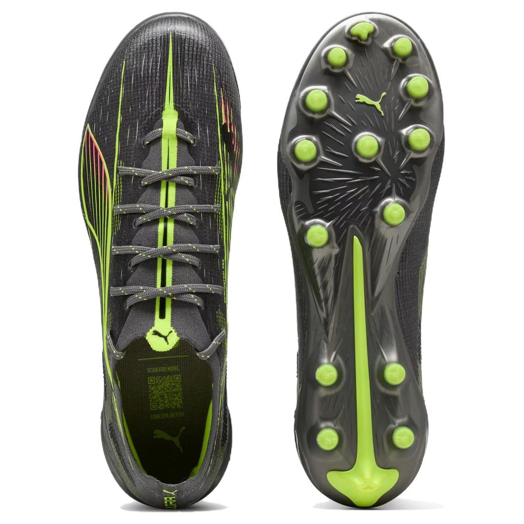 Puma Ultra 5 Ultimate Fashion Comfortable Ag (Rubber Short Studs) Soccer Shoes Men Soccer Shoes Silver Yellow 108339-03