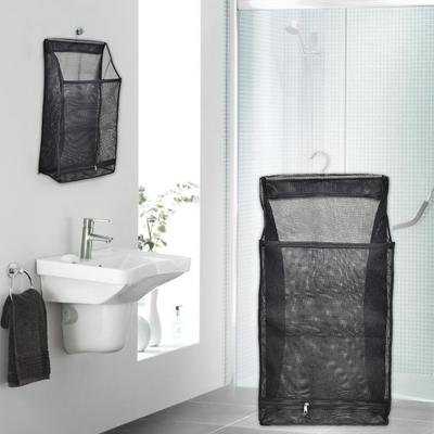 Mesh Laundry Hamper Foldable Hanging Clothes Storage Basket Portable Space Saving Storage Bag Clothes Organizer