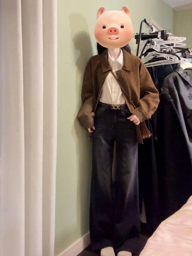 Women's Retro Suede Petite Lapel Jacket - Spring/Autumn 2025 Collection