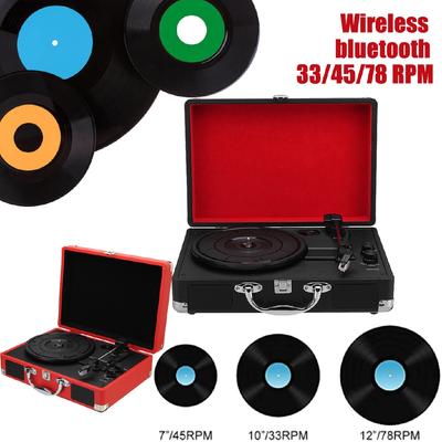 Retro 33/45/78 RPM bluetooth PH/ INT/ BT 2.0 Walizkowy Gramofon Winylowy LP Płyta Odtwarzacz Telefonu 3 Prędkości 3.5mm AUX IN