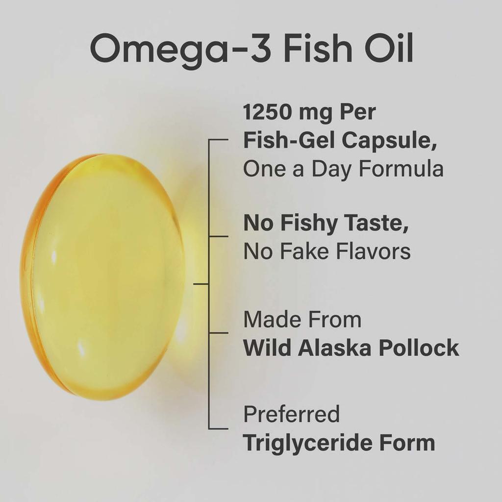 Triple Strength Omega 3 Fish Oil Capsules, All-Natural, 120 Capsules Per Pack, Easily Absorbed, Suitable for Adults