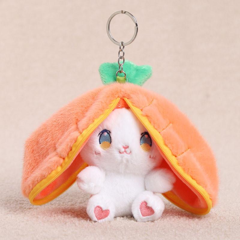 Plush Animal Keychain With Fruit Bunny Design For Girls And Kids