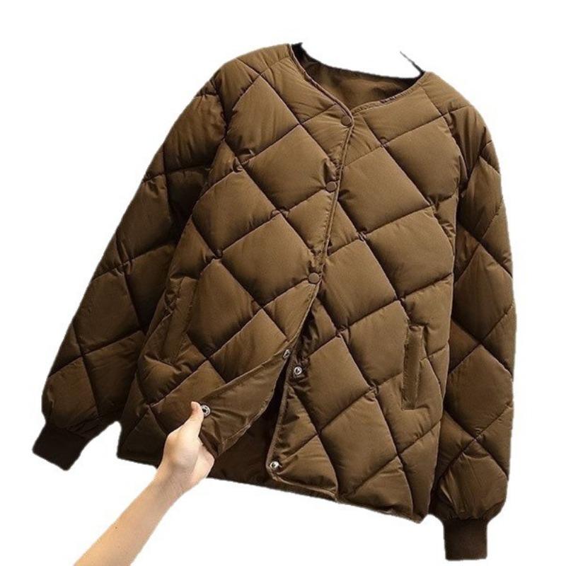 Small Man, Light Down Cotton Jacket for Women, Light Short Loose New Baseball Jacket for Women