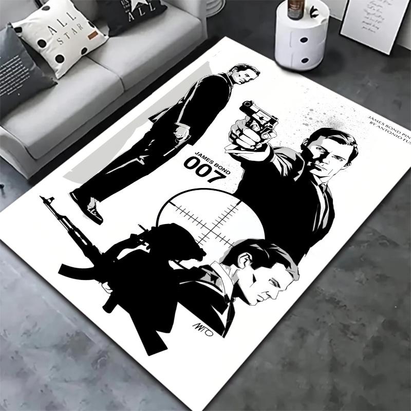 James Bond Carpet Rug for Living Room Bedroom Home Sofa Decoration,Kids play Nonslip Floor Mat