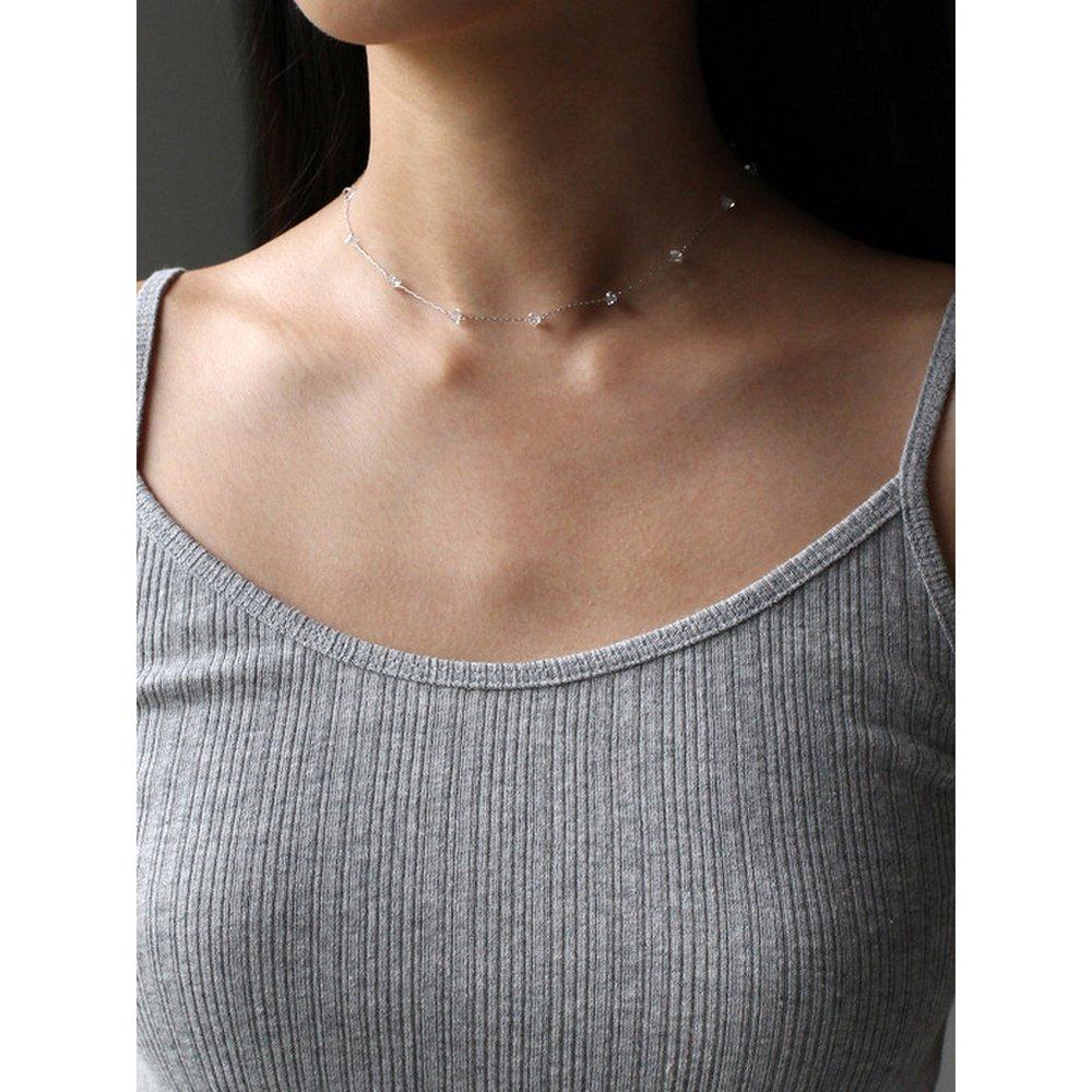 

[White Gold] Glass Necklace