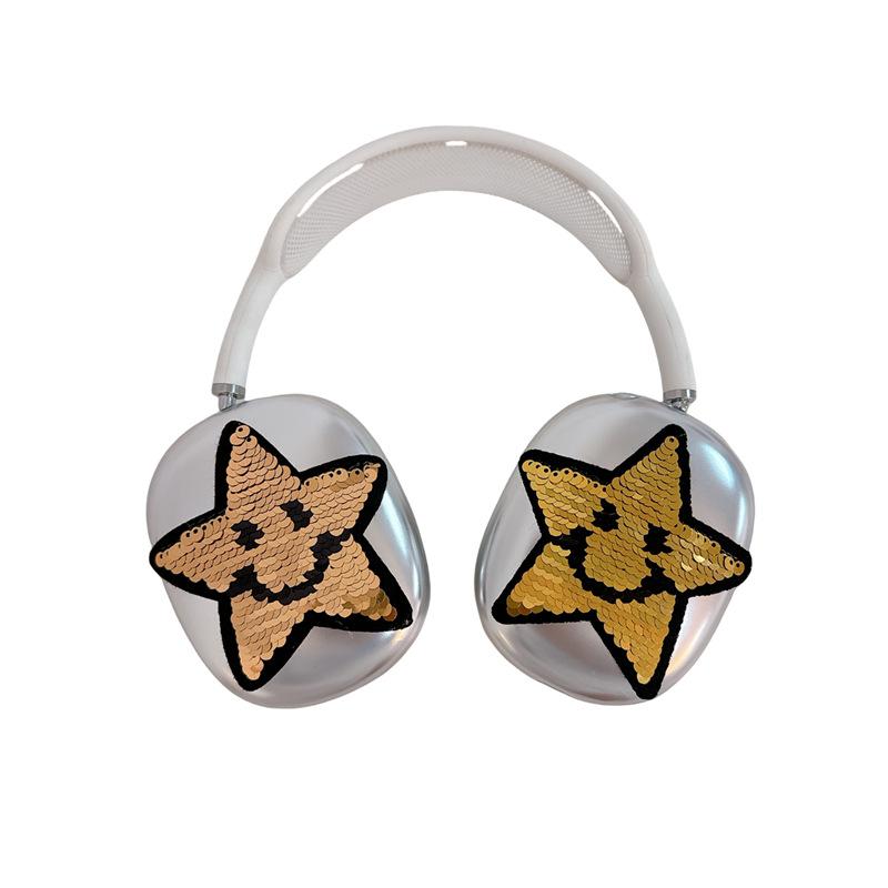 Smiley pentagram for apple AirPods max protective case headphone protective case AirPods female