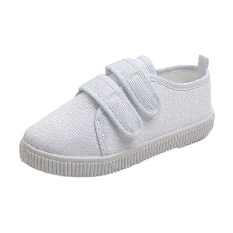 Spring new children's performance little white shoes canvas shoes kindergarten indoor dance shoes men's and women's same Velcro