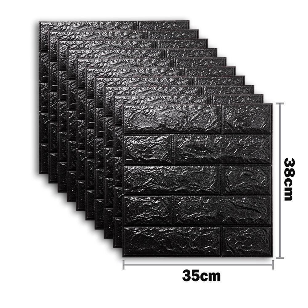 10pcs 3D Foam Wall Sticker Panels Brick Waterproof Adhesive Wallpaper Living Room Bedroom Home House Bathroom Decor